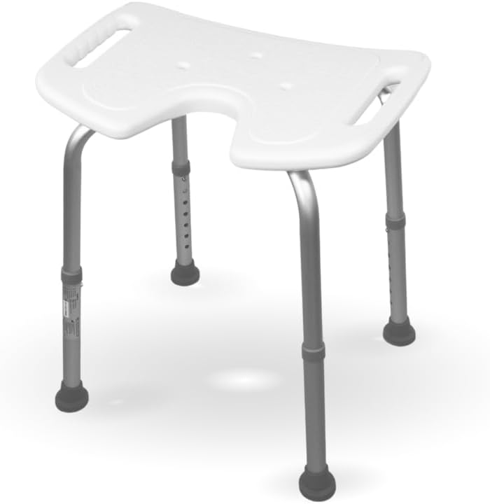 BANQUETA DE BAÑO - ALTURA REGULABLE - ASIENTO EN U
