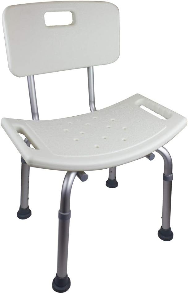 SILLA DE BAÑO CON RESPALDO - REGULABLE EN ALTURA - SIN REPOSABRAZOS