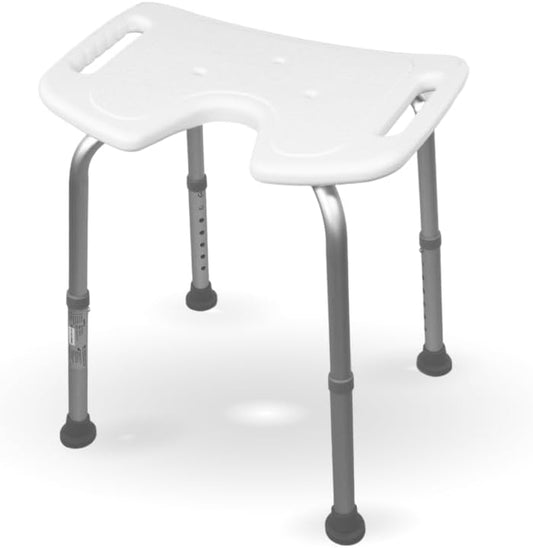 BANQUETA DE BAÑO - ALTURA REGULABLE - ASIENTO EN U