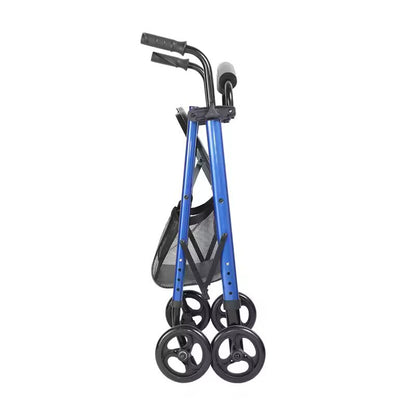 ANDADOR 4 RUEDAS PLEGABLE - ASIENTO Y RESPALDO - ALUMINIO - CESTA