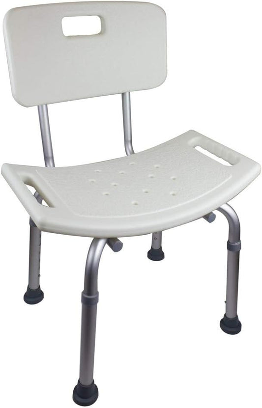 SILLA DE BAÑO CON RESPALDO - REGULABLE EN ALTURA - SIN REPOSABRAZOS